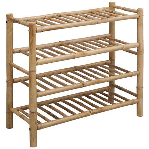 Scarpiera con lo scaffale Naturale 68 x 28 x 63 cm Bambù - Foto 1