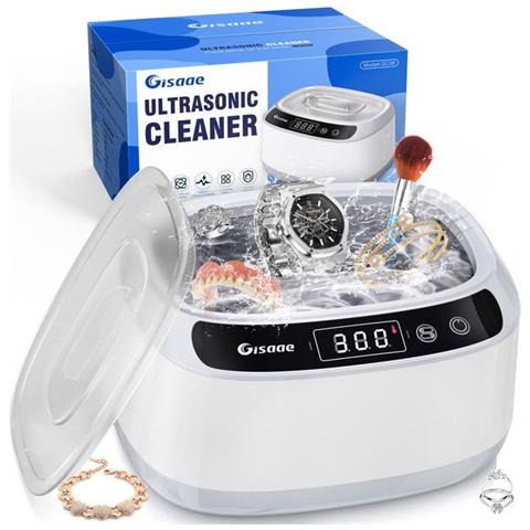 680 ml, dispositivo per la pulizia degli occhiali, 45000 Hz, pulitore ultrasonico, con timer digitale, dispositivo a ultrasuoni per occhiali, gioielli, binari, monete - Foto 1