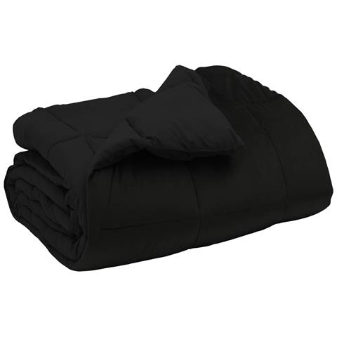 Duvet Invernale Trapuntato Nero 135 x 200 cm Microfibra - Foto 1