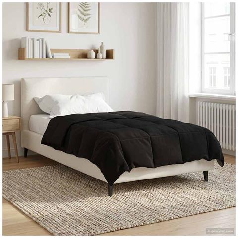 Duvet Invernale Trapuntato Nero 135 x 200 cm Microfibra - Foto 2