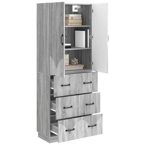 Set di armadi 2 pcs Sonoma grigio 66 x 34,5 x 87 cm - Foto 2