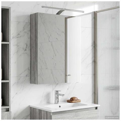 Mobiletto per specchio da bagno Grigio Sonoma 50 x 14,5 x 70 cm - Foto 2