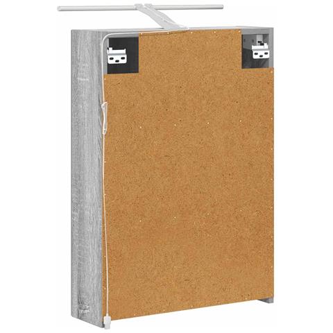 Mobiletto per specchio da bagno Grigio Sonoma 50 x 14,5 x 70 cm - Foto 9