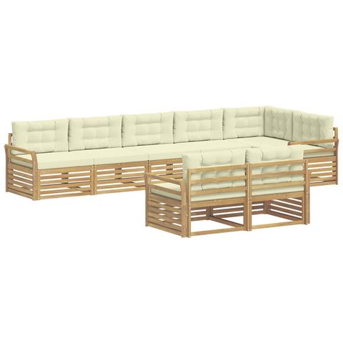 Set di divani da esterno 8 pcs Bianco e Crema - Foto 1