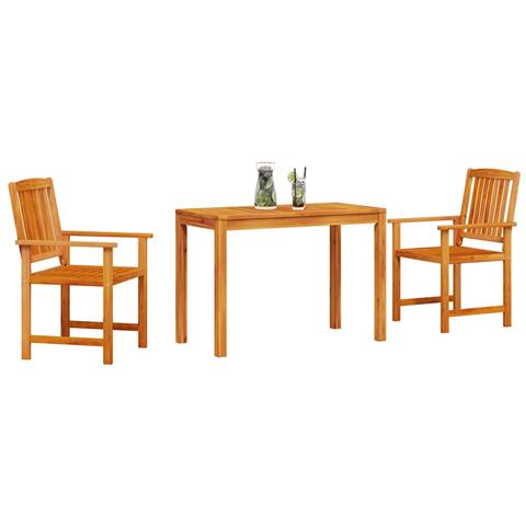 Set da Pranzo per Giardino 3 pz Marrone - Foto 2