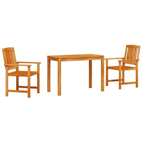 Set da Pranzo per Giardino 3 pz Marrone - Foto 1