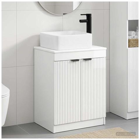 Set di mobili per il bagno Bianco Lucido Legno ingegnerizzato - Foto 10