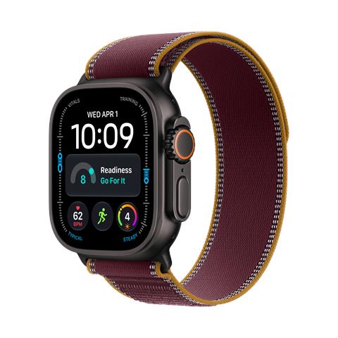 Watch Ultra 4 GPS + Cellular, Cassa 49 mm in titanio nero con Trail Loop borgogna - M /L - Foto 1