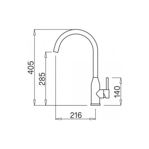 Miscelatore Monocomando con canna girevole Adige 21x40 cm Granitek Nero 40 - Foto 2
