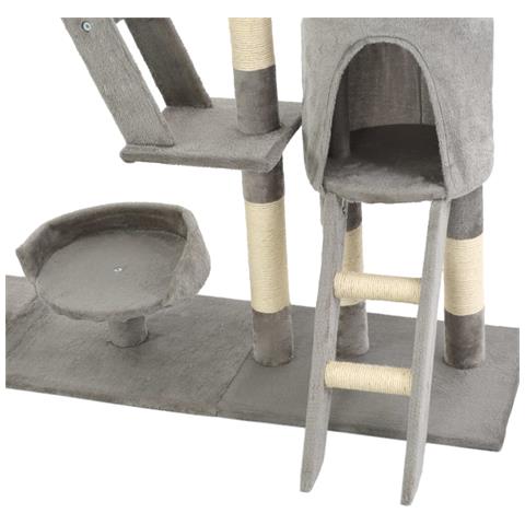 Albero Per Gatti Con Tiragraffi In Sisal 230-250 Cm Grigio - Foto 2