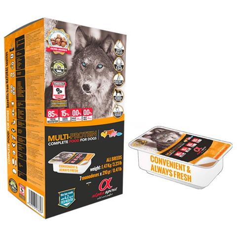 Multi-protein - Alimento Cani 7 Vaschette Monodose Gr. 210 - Foto 1