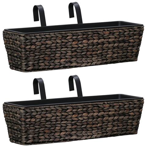 Fioriere 2 pz in Giacinto Intrecciato Marrone - Foto 1