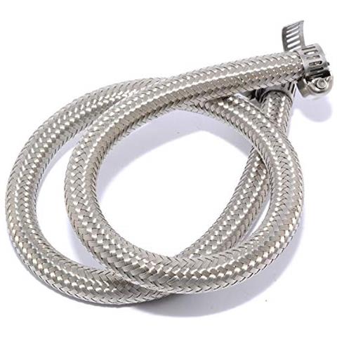 Tubo Carburante Benzina 5 A 6mm Gomma Rinforzata Acciaio Inox Per Scooter Booster Am6 Derbi Vespa Motocicletta Decespugliatore Motosega - Flessibile Molto Resistente - 45cm - Foto 1