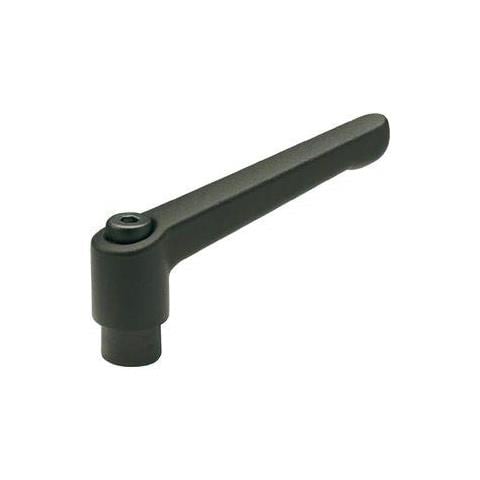 Leva Di Bloccaggio Regolabile Con Filettatura Femmina - gn 300, Jack In Acciaio Brunito, Manico Di Zinco Pressofuso Nero, Rivestito In Plastica, Nero, Gn 300-45-m6-sw - Foto 1
