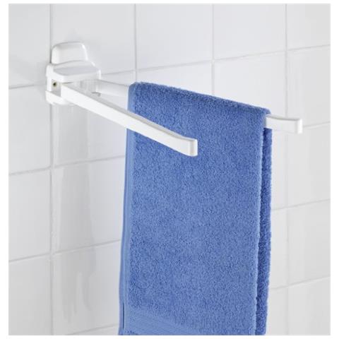 Porta Teli Pure, 2 Bracci Mobili, Plastico Materiale, 43 X 11 X 8 Cm Bianco - Foto 2