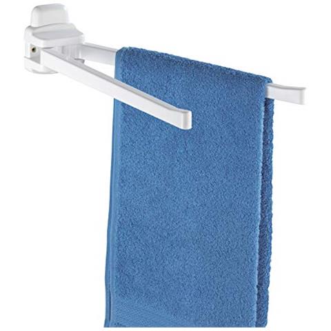 Porta Teli Pure, 2 Bracci Mobili, Plastico Materiale, 43 X 11 X 8 Cm Bianco - Foto 1