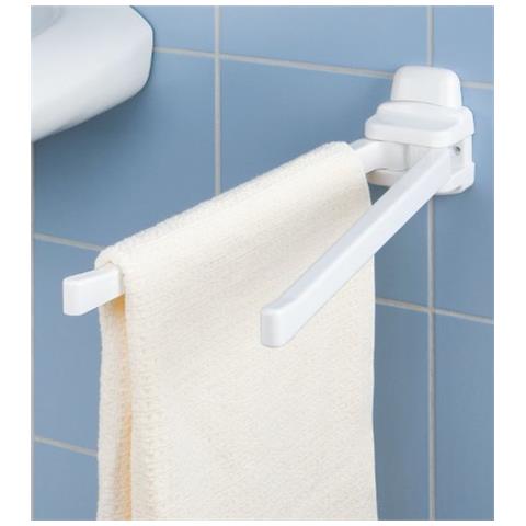 Porta Teli Pure, 2 Bracci Mobili, Plastico Materiale, 43 X 11 X 8 Cm Bianco - Foto 3