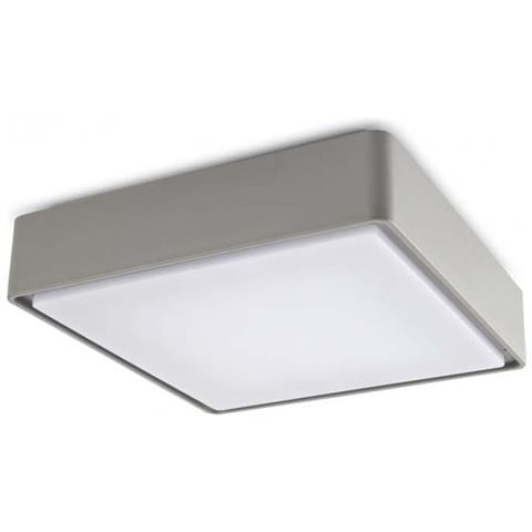 Plafoniera Da Esterno A Led Quadrata A Filo Grigio 22cm 644lm 3000k Ip65 - Foto 4