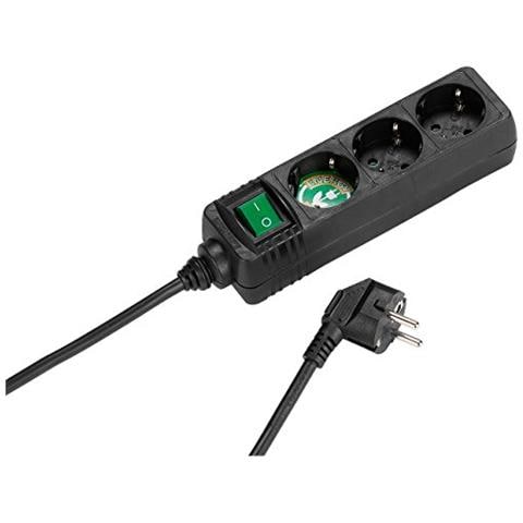 Ebls3 S - Ciabatta Elettrica A 3 Prese Con Interruttore E Sicurezza Per Bambini, Cavo Da 1,4 M, Sezione 1,5 Mq, Colore: Nero - Foto 2