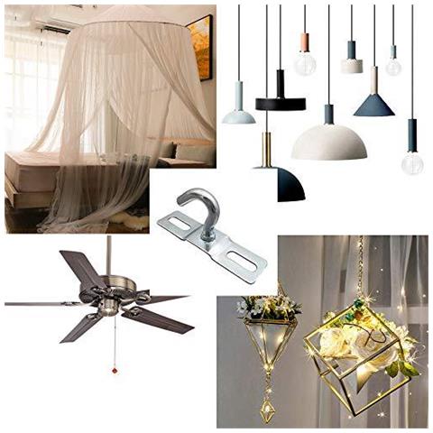 3 Confezione Gancio Del Soffitto 68 Millimetri Soffitto Base Plate Luce Lampadario Viti Gancio Mount Heavy Duty Ferro Zincato A Sospensione Raccordo Per Holder Europea Ikea Lampade Ventilatori A Soffitto Fiore Cestino Decorazione - Foto 4