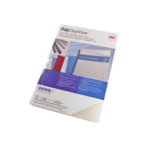 Copertine rilegatura PolyClearView A4 200 mic ghiaccio (100) , Trasparente, A4 - Foto 1