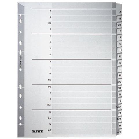 Leitz 43280000 Alphabetic Tab Index Cartoncino Grigio Intercalare - Foto 1