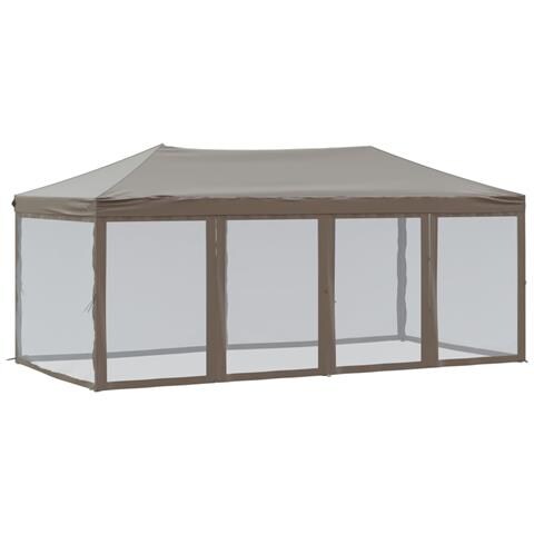 Tenda Per Feste Pieghevole Con Pareti Laterali Tortora 3x6 M - Foto 1