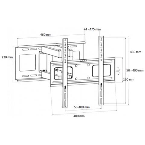 Supporto TV a Muro AR-80 da 32- 65" Peso Massimo Supportato 75 Kg Colore Nero - Foto 3
