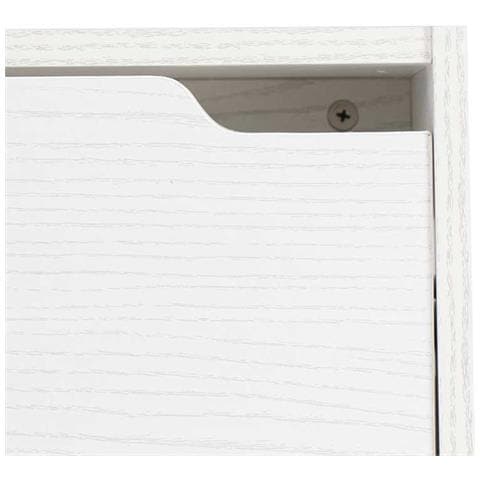 Scarpiera 3 Ante Ripiani Doppia Profondita Legno Mdf 63x24x115 Bianco Frassinato - Foto 5