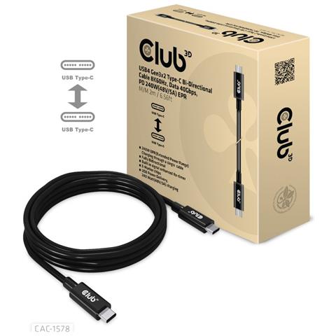 CAC-1578 cavo USB USB4 Gen 3x2 2 m USB C Nero - Foto 1