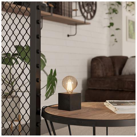 Lampada Da Scrivania Contemporanea Prestwick 2 1 Luce Legno Nero - Foto 1