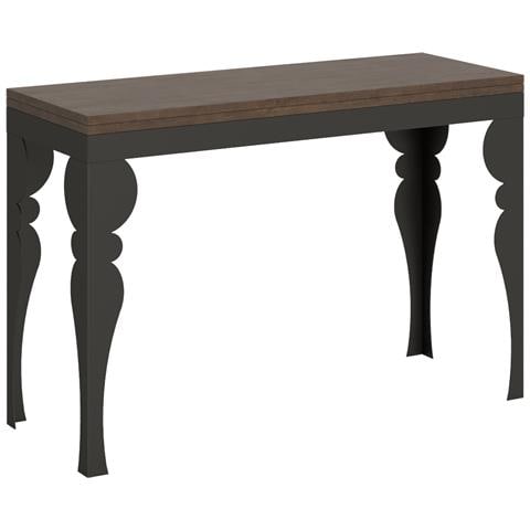 Tavolo Apribile 120x45/90 Cm Paxon Double Telaio Antracite - Noce - Foto 4
