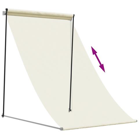 Tenda Da Sole Retrattile Crema 150x150 Cm In Tessuto E Acciaio - Foto 2