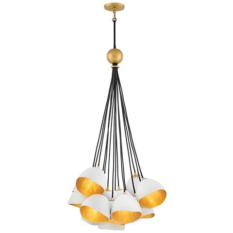 Lampadario Industrial Nordico Nula Acciaio 15 Luci E14 - Foto 1
