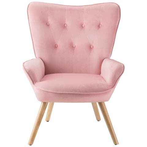 Poltrona Con Sgabello Da Salotto In Velluto Rosa Sedia Con Poggiapiedi Moderno - Foto 2