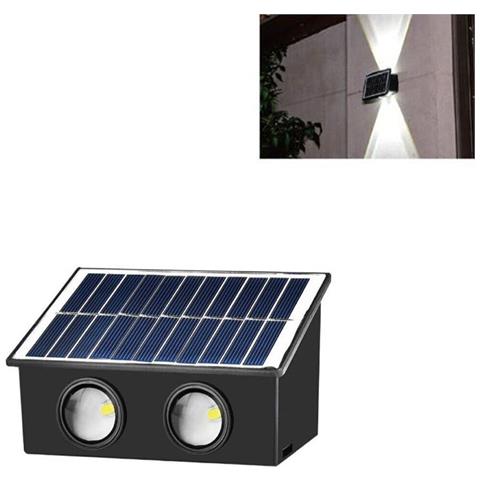 Applique Lampada 4 Led Muro Parete Solare Ip65 Bianco Freddo Giardino Te-b0571* - Foto 1