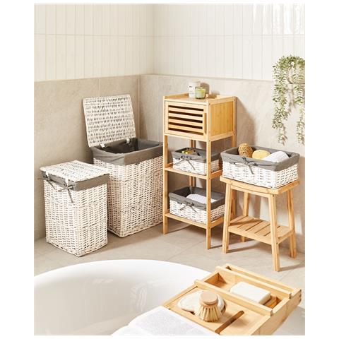 Set Di 5 Cestini Ella Legno Di Salice Bianco 50/86 L - Foto 1