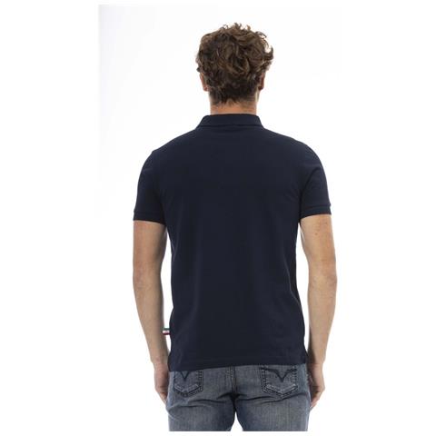 Polo Elegante In Cotone Blu Ricamato - 3xl - Foto 3