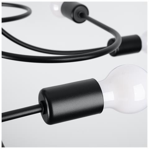 Lampadario Levar 8 Nero Sl. 1457 - Industriale Lampadari Nero 28x58x58 Cm - Foto 7