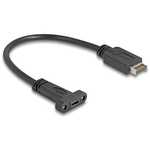 Cavo USB 10 Gbps USB Tipo-E Chiave A 20 pin maschio per USB Type-C femmina per montaggio a pannello da 25 cm - Foto 1