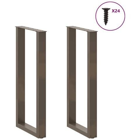 Gambe Tavolino Caffè A U 2 Pz 50x(100-101) Cm In Acciaio - Foto 3