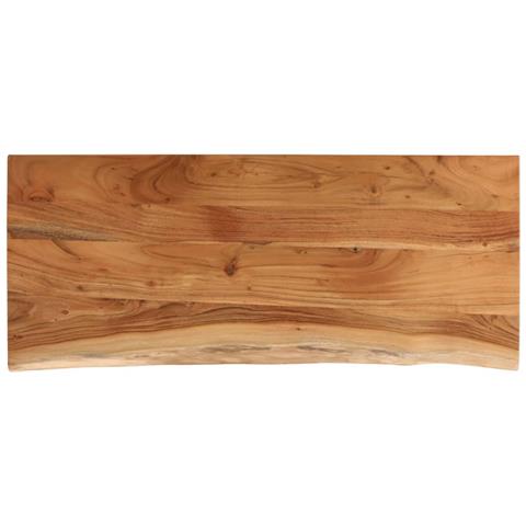 Piano Tavolo 100x40x3,8 Cm Rettangolare Legno Acacia Bordi Vivi - Foto 2