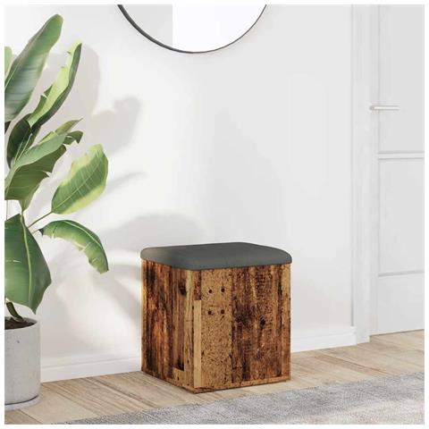 Panca Portaoggetti Legno Antico 42x42x45 Cm Legno Multistrato - Foto 1