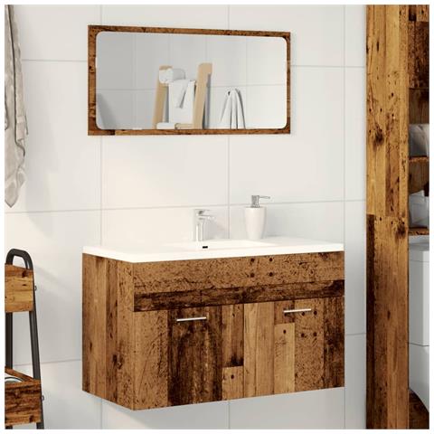 Mobile Lavabo Bagno Legno Antico 90x38,5x46 Cm Multistrato - Foto 3