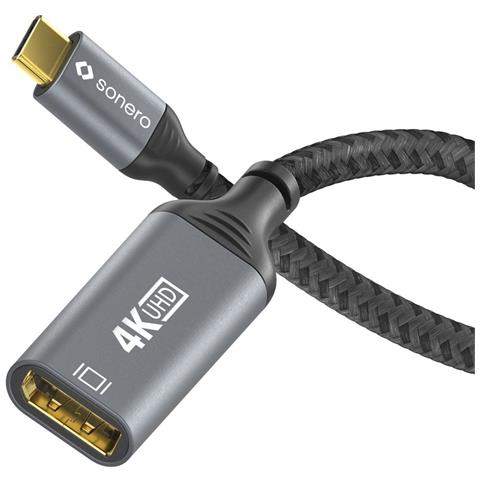 SPC-V110-002 cavo e adattatore video 0,1 m USB tipo-C DisplayPort Nero, Grigio - Foto 1