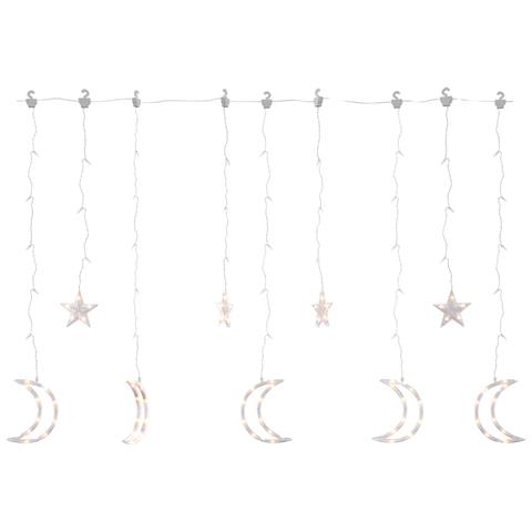 Lusso Casadino - Luci Fatate Stella E Luna Con Telecomando 138 Led Bianco Caldo - Foto 1