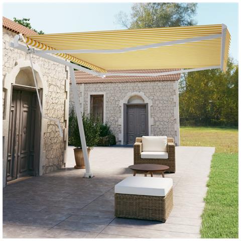 Lusso Casadino -  Tenda Da Sole Autoportante Automatica 450x350 Cm Gialla Bianca - Foto 8