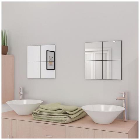 Piastrelle In Vetro A Specchio Senza Cornice 16 Pz 20,5 Cm - Foto 8