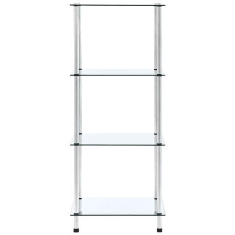 Scaffale A 4 Livelli Trasparente 40x40x100cm In Vetro Temperato - Foto 1
