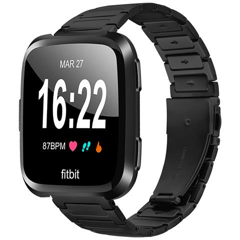 Cinturino Per Orologio Fitbit Versa 2/lite - Acciaio Inossidabile Black - Foto 2